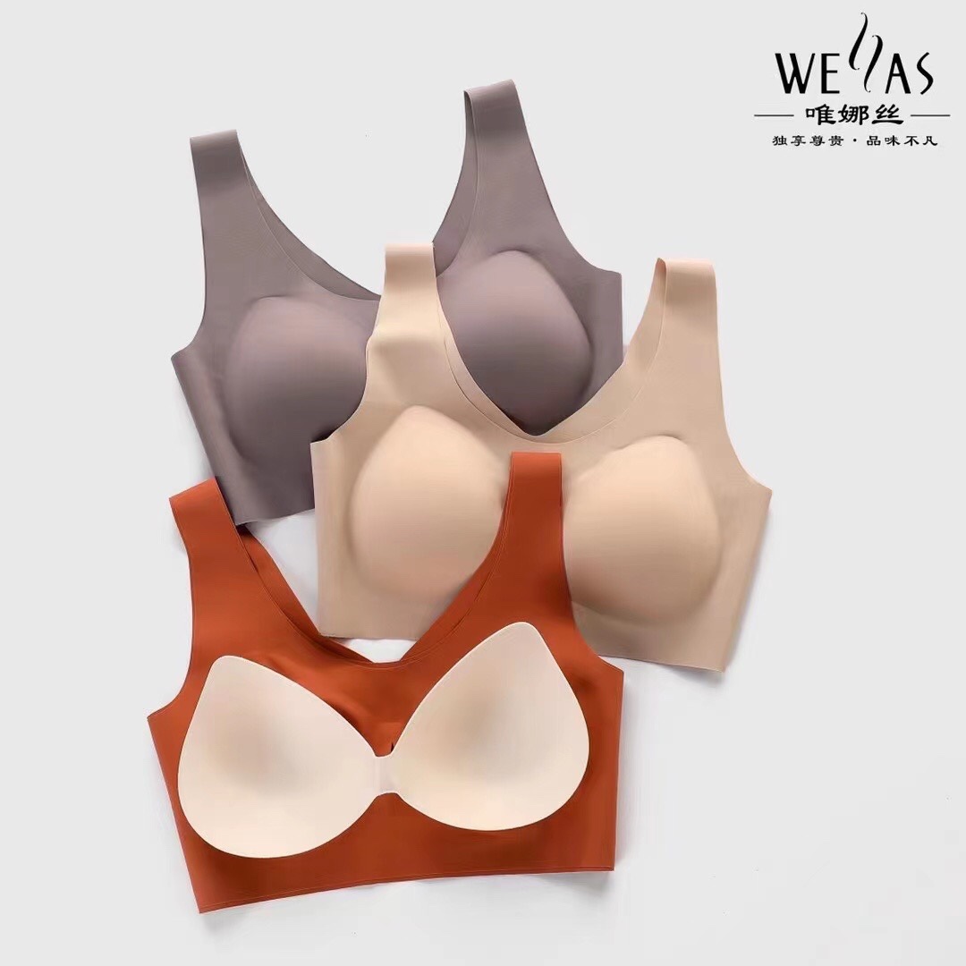Women's underwear no underwire retraction breast girl bra small chest gathering cotton thin bra low waist panties set 9256