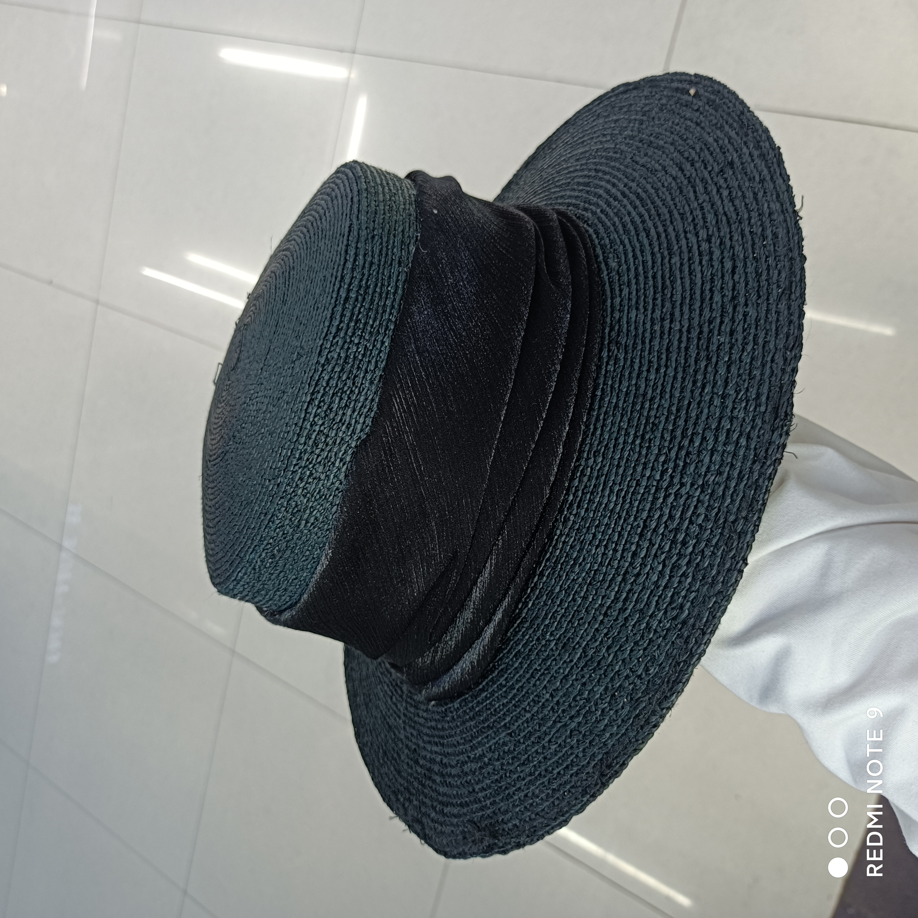 Lafite Inky Blue Ribbon Flat Hat