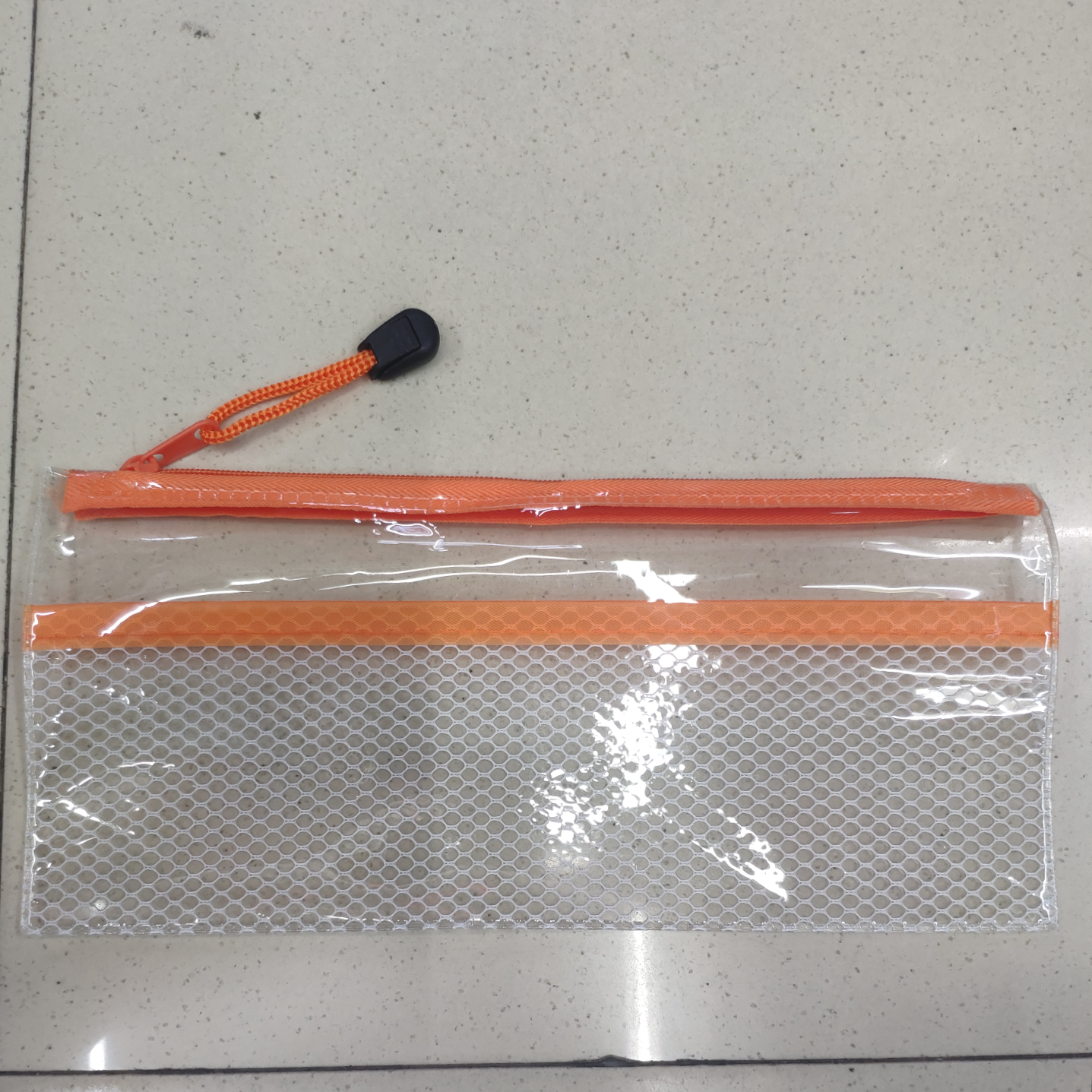 PVC ultra-transparent ticket bag, pen bag and school supplies storage bag