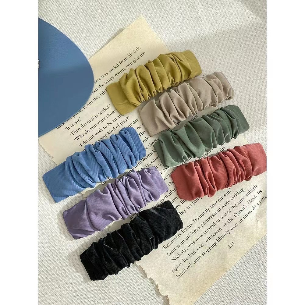 皮质方形BB夹蓝色