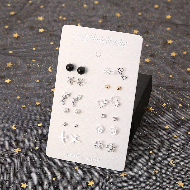 【12对装】简约气质耳钉女学生创意小耳饰个性百搭耳环套装38图