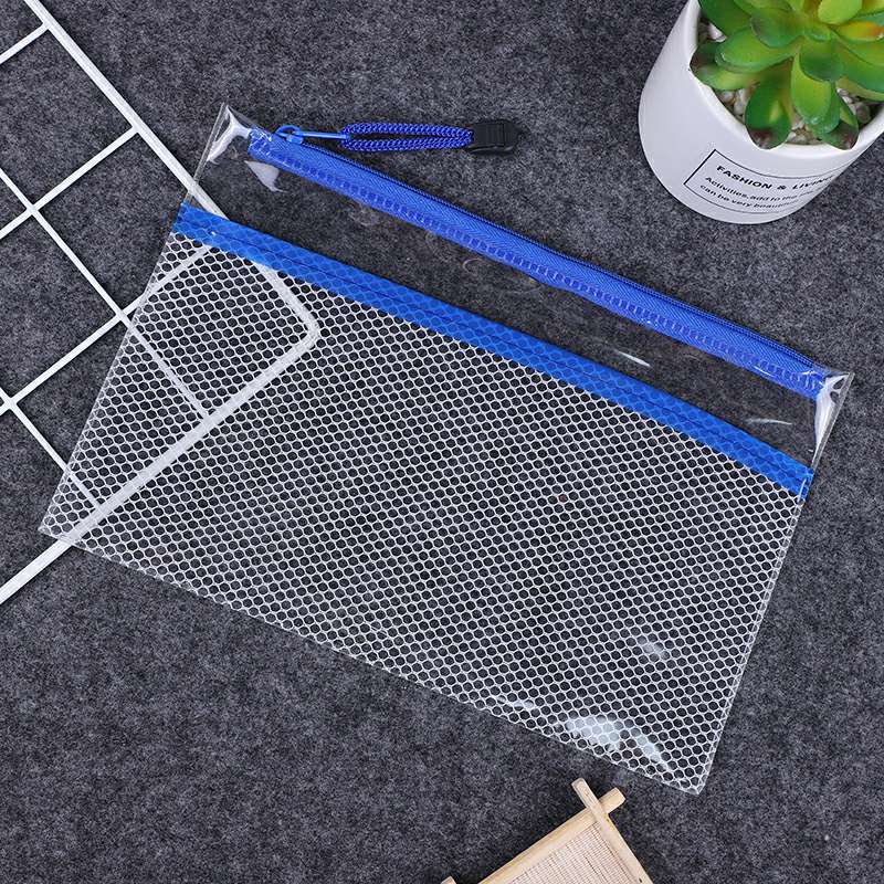 PVC超透明A5夹网袋，考试用品收纳袋详情6