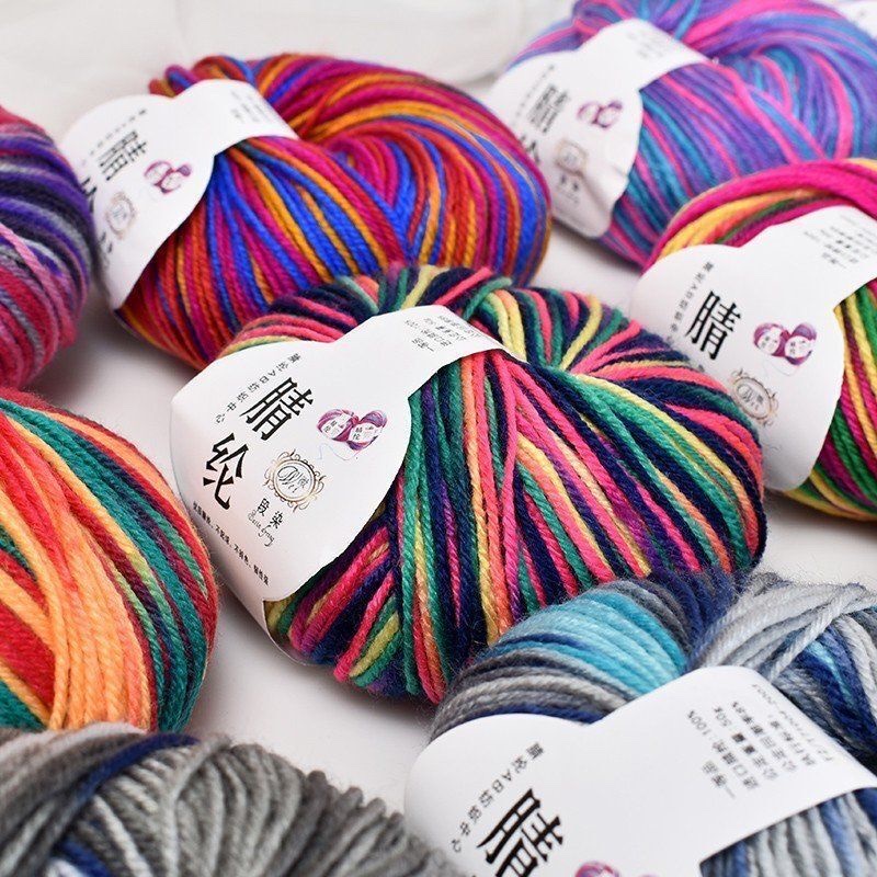 Factory direct sales of segment dyed acrylic thread, medium and coarse wool thread, diy materials, hook shoe thread, hand-woven seat cushion, cotton shoe thread, acrylic detail image 18