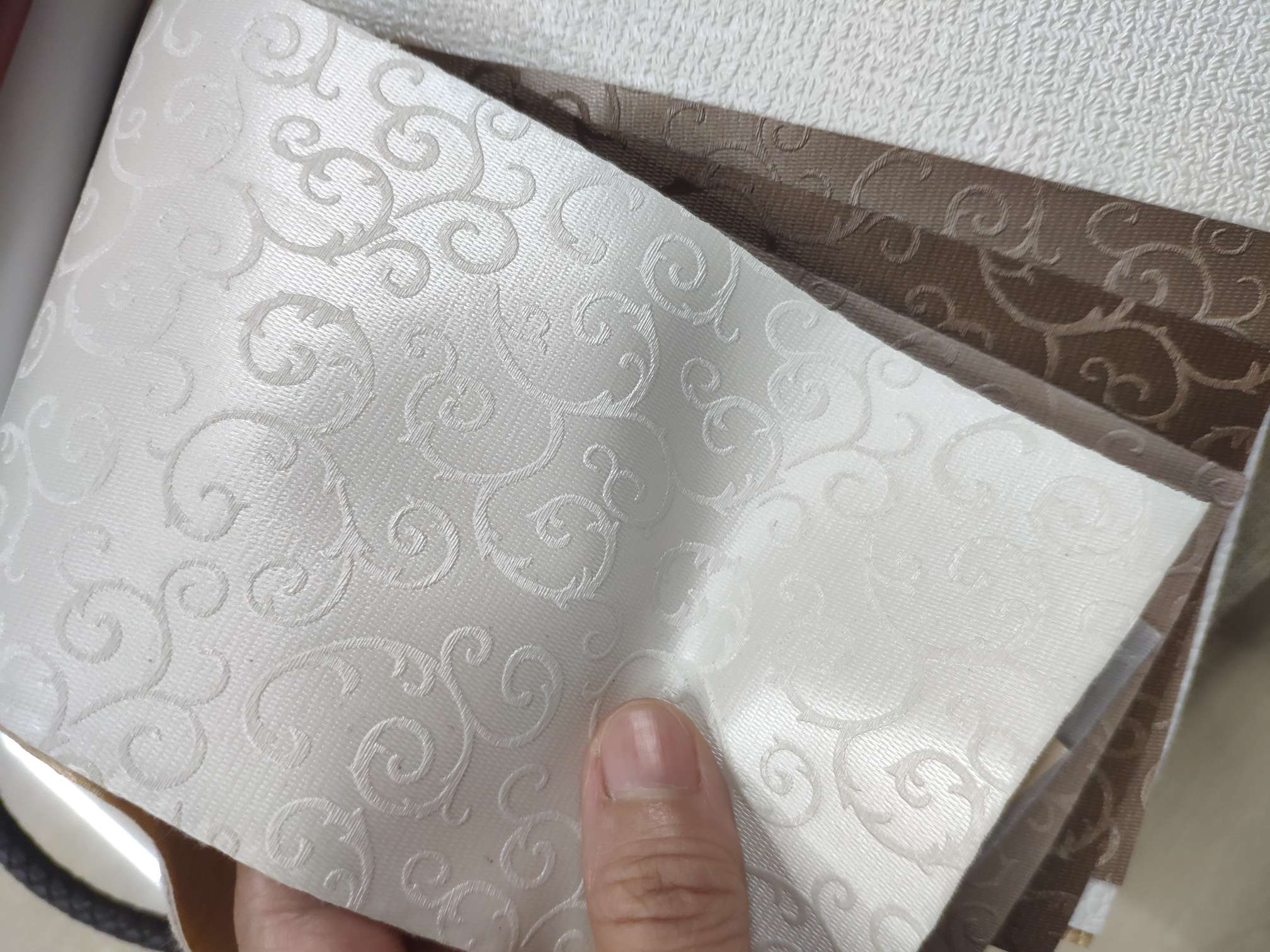 人造革软包硬包移门皮革墙面装饰革面料现货细花藤纹2号详情图2