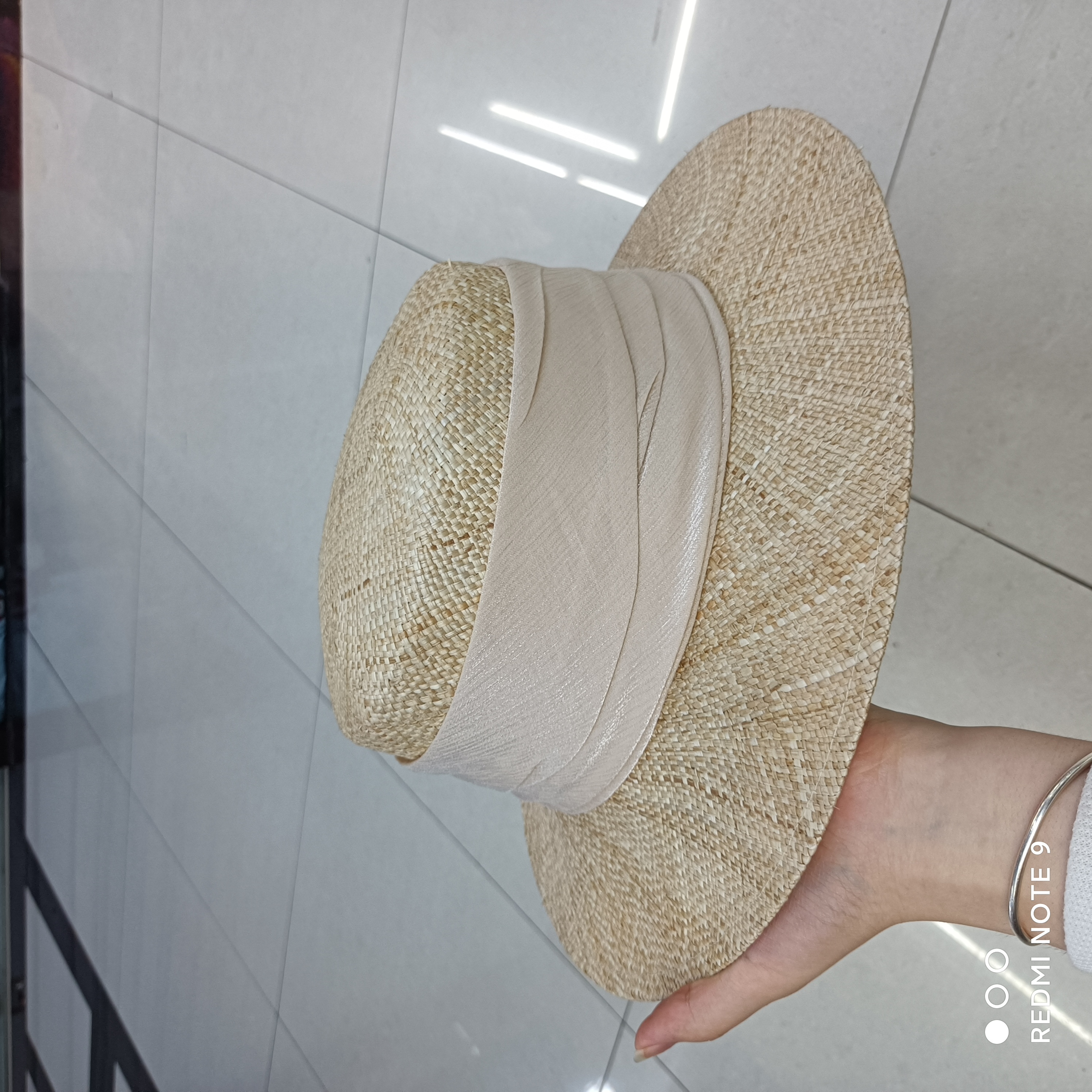 Golden Grass Colored Ribbon Plain Hat
