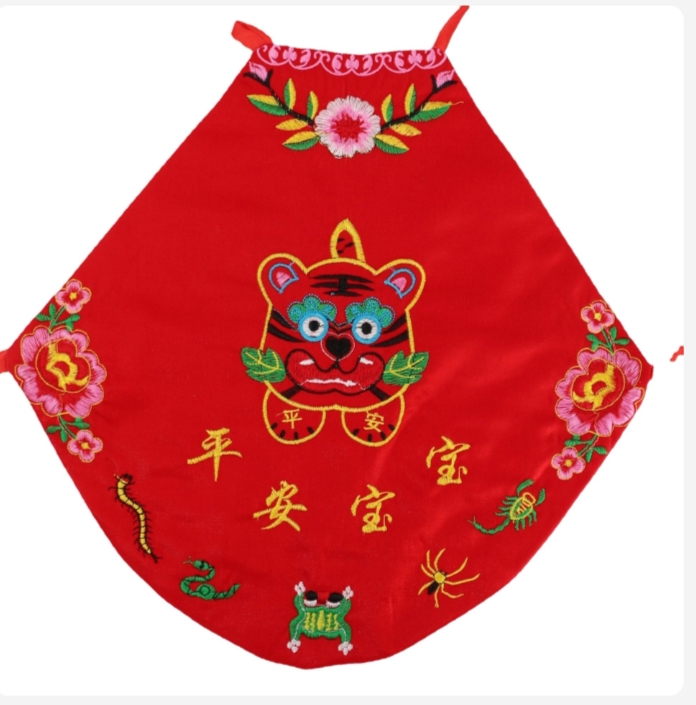 夏季宝宝刺绣肚兜，婴幼儿透气肚兜排汗棉布围兜儿，满月，百天，生日拍照详情图6