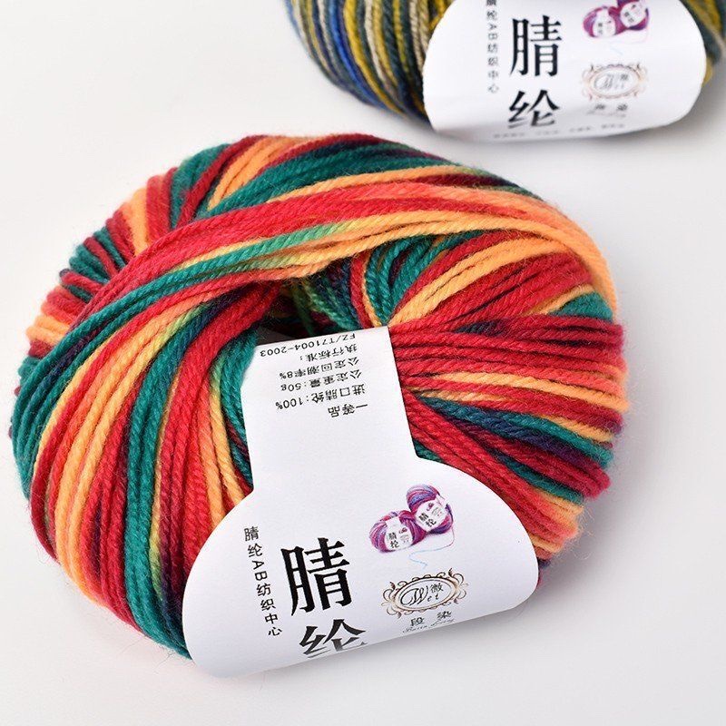 Factory direct sales of segment dyed acrylic thread, medium and coarse wool thread, diy materials, hook shoe thread, hand-woven seat cushion, cotton shoe thread, acrylic Specification image