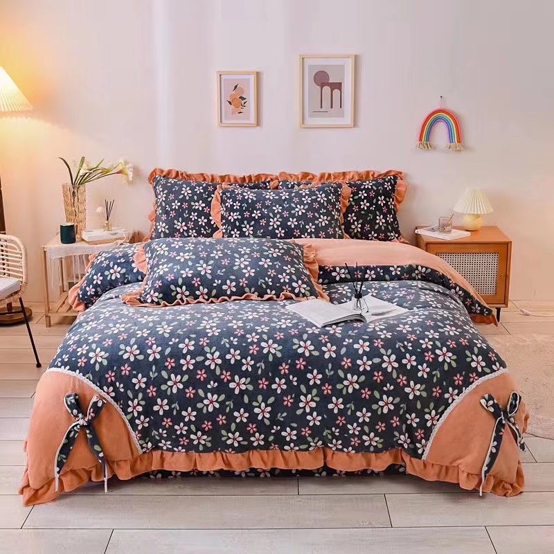 Milk Velvet Ab Four-Piece Set Without Static Electricity Specification drawing