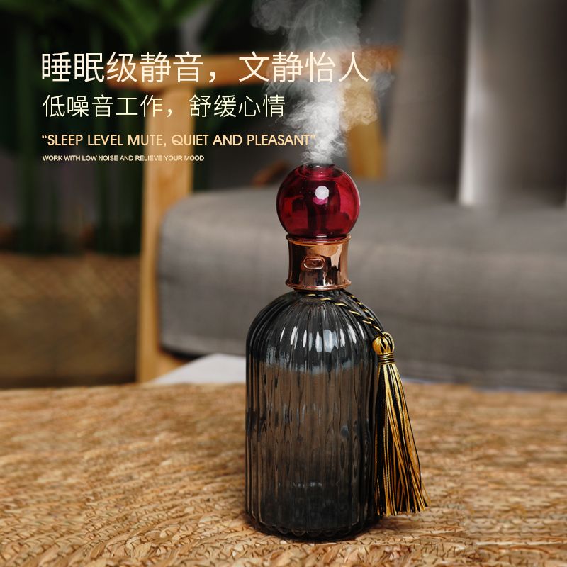 新款典雅香水瓶加湿器USB创意车载迷你加湿器厂货批发礼品定制量大从优