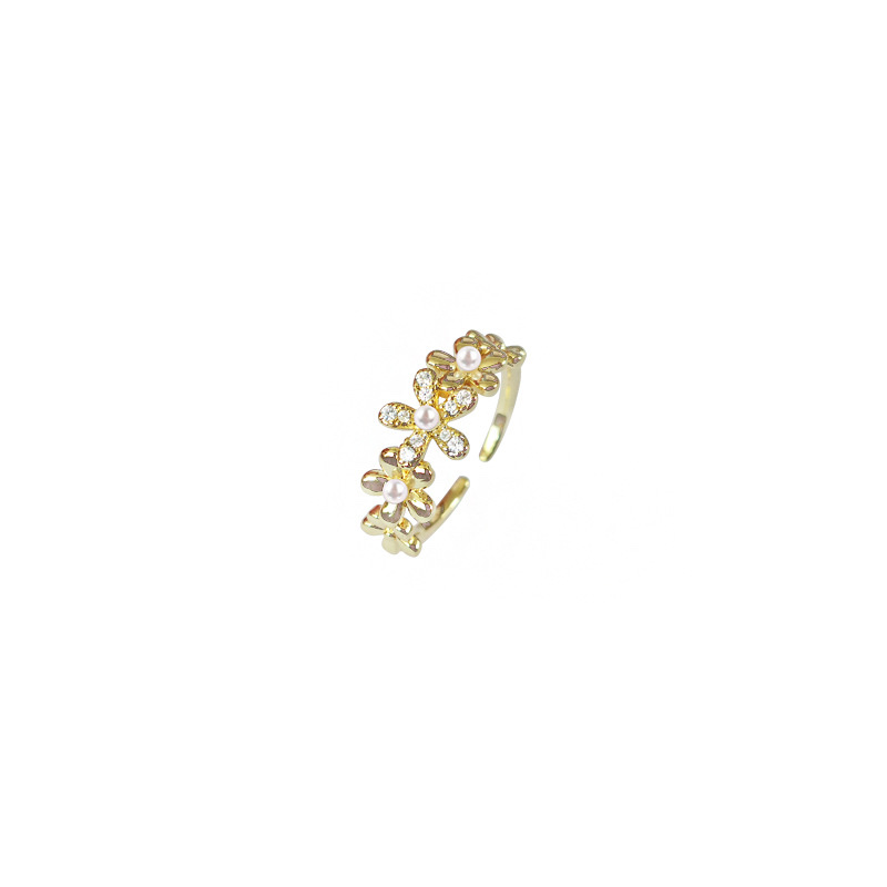 The 2021 new petal zircon ring for women, a light luxury and niche ins index finger ring with a cold style and a unique dance ring Item Picture
