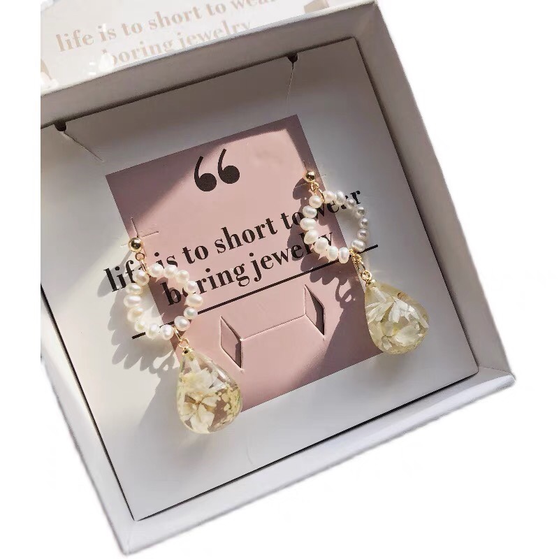 Korean temperament socialite Internet celebrity luxury luxury pearl earrings