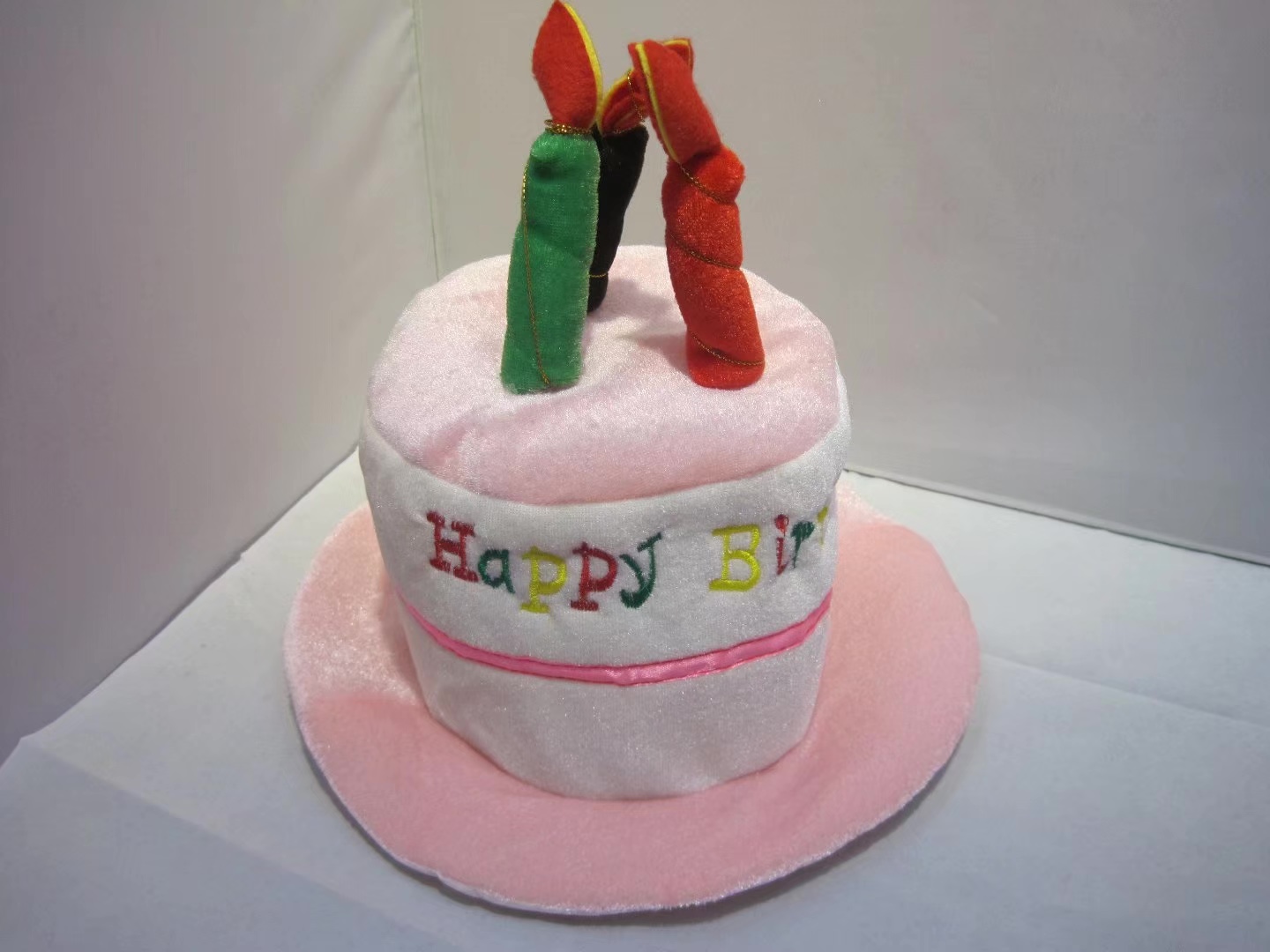 Birthday hat, children's birthday cake hat, pink 3 candles, festival party detail image 2