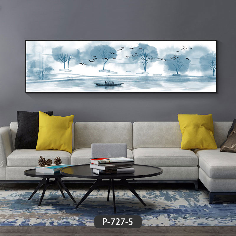 山水画白底实物图