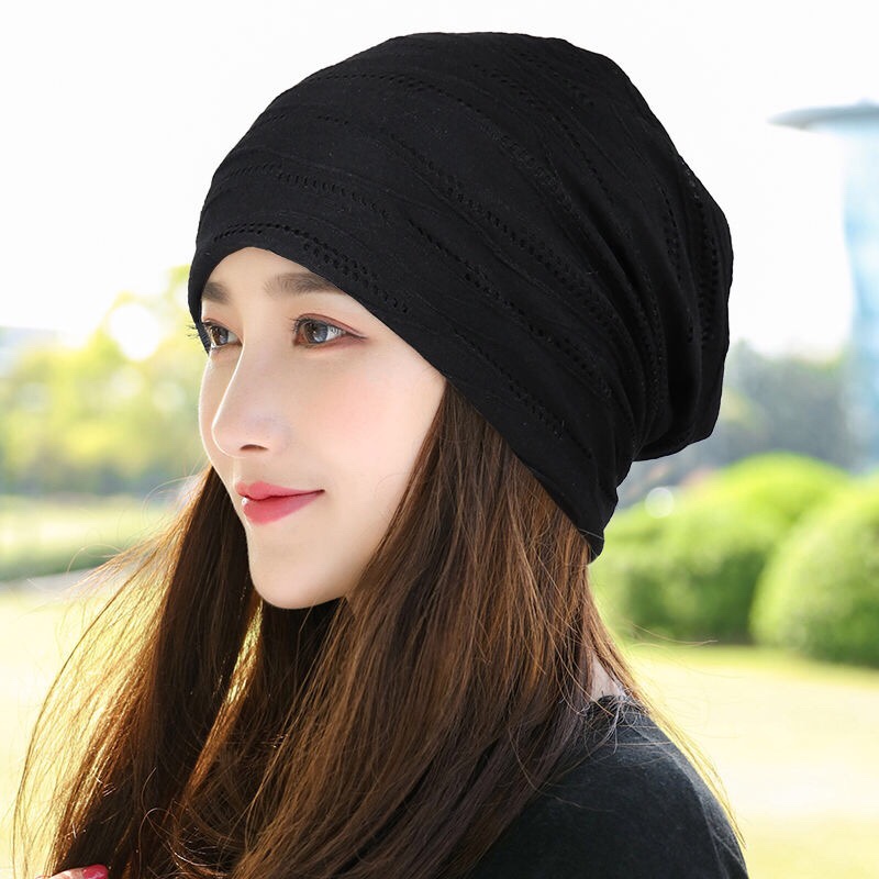 "Hat Girl Spring and Autumn Korean Lace Flower headscarf Hat, fashionable, casual and versatile headscarf hat, bald hat, thin postpartum hat 013. Application Scenario