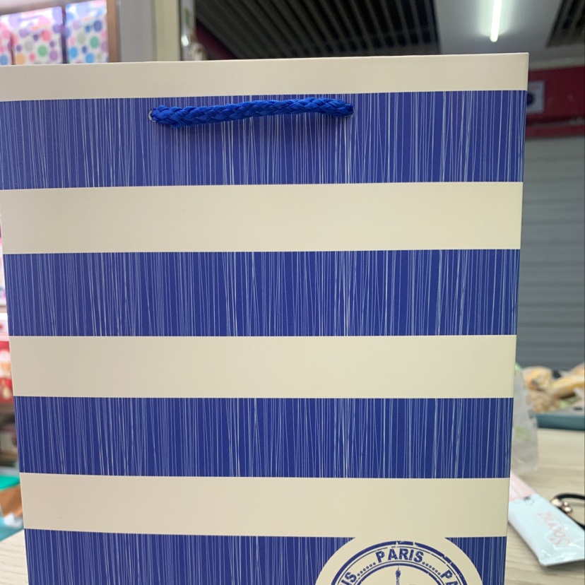 2021年新款竖版白卡礼物袋之韩系男士横条系列605-4大号31*40*12详情图1