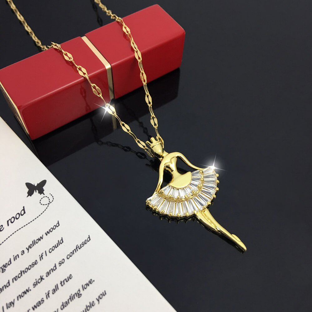 Ballet necklace, elegant and stylish, trendy and individual design, lip chain, collarbone chain, neck chain, women's color retention Specification image