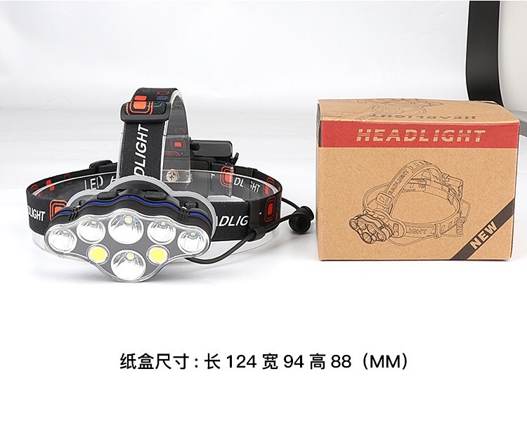 跨境新户外强光T6LED矿灯远射防水USB充电头灯户外夜钓鱼灯警示灯 详情图3