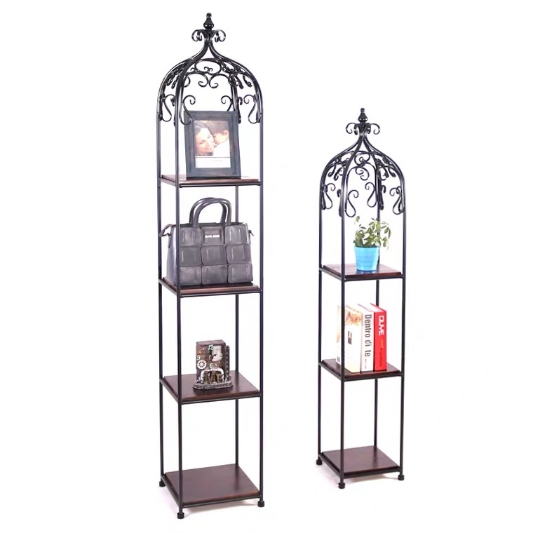 Wrought Iron And Wood Flower Frame One Living Room Bedroom Multi-Purpose Shelf Specification drawing