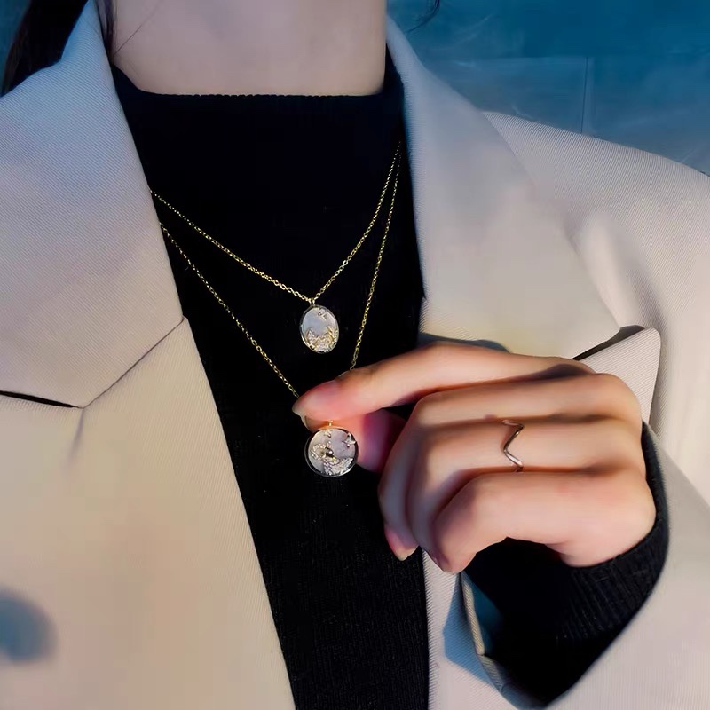 14k gold 12 constellation necklace BFF 12 stars clavicle chain simple Korean version of zircon pendant