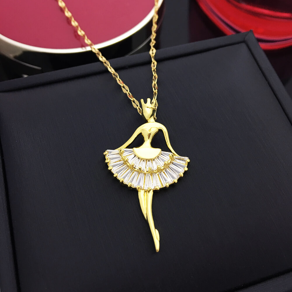 Ballet necklace, elegant and stylish, trendy and individual design, lip chain, collarbone chain, neck chain, women's color retention