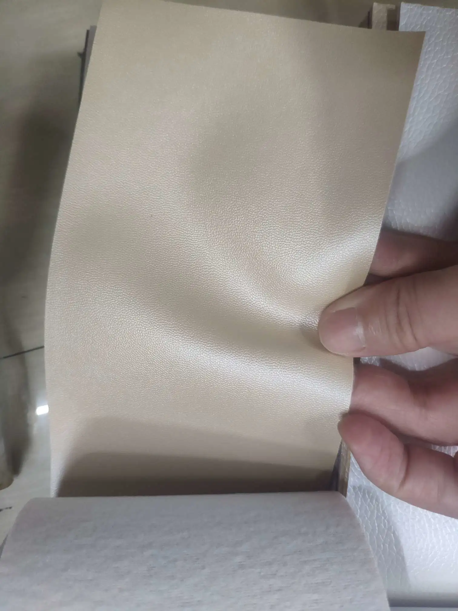 Artificial leather soft and hard wrapped sliding door leather wall decorative leather fabric in stock, Little Sheep pattern No. 2 detail image 4