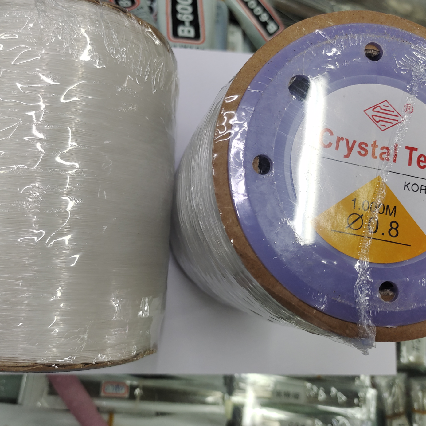 Large roll elastic fish silk thread Transparent white bead crystal thread Elastic bead bead bead bead string 0.8mm