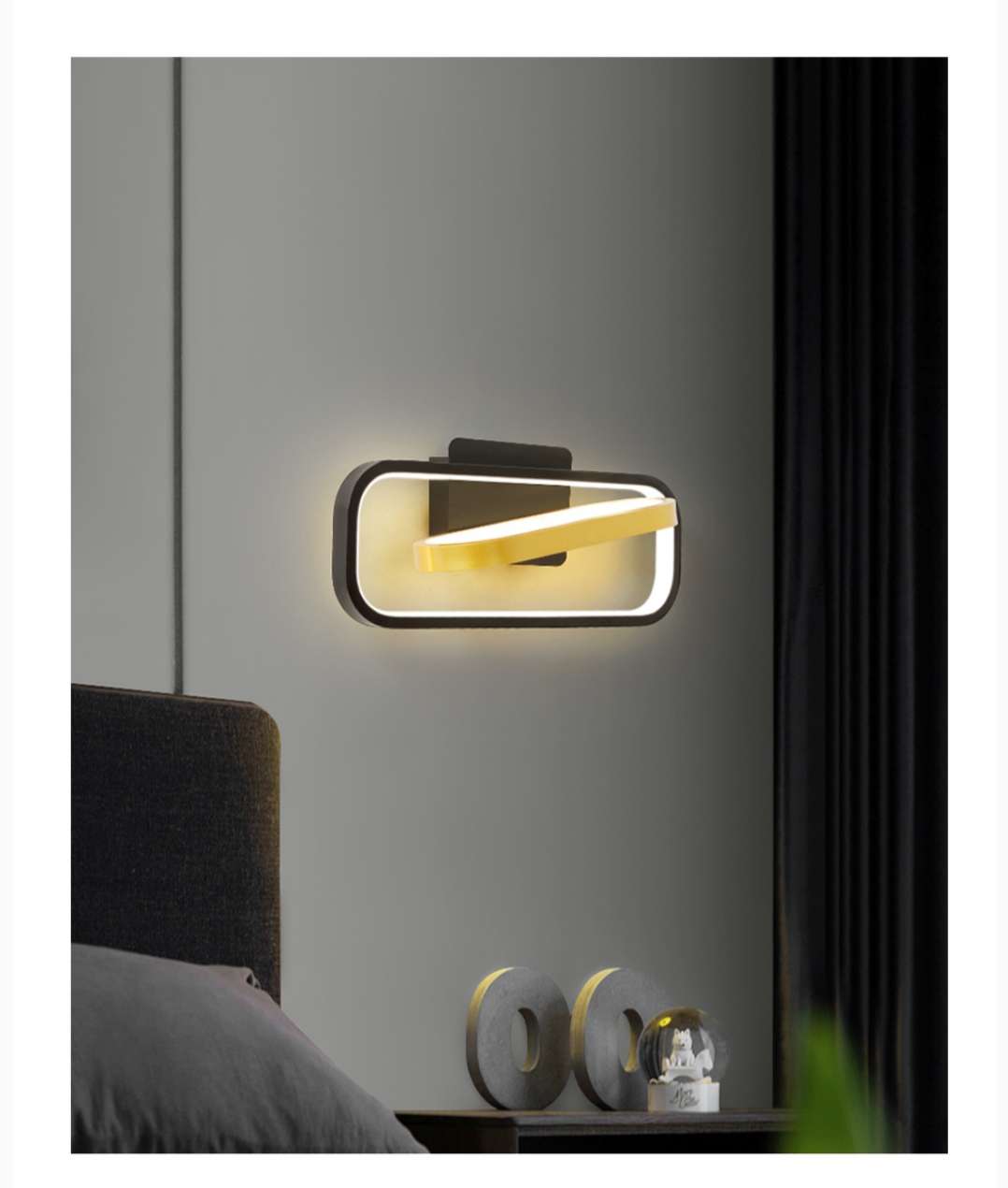 Modern and simple single-head wall lamp for ironwork study and bedroom 4342-30 detail image 1