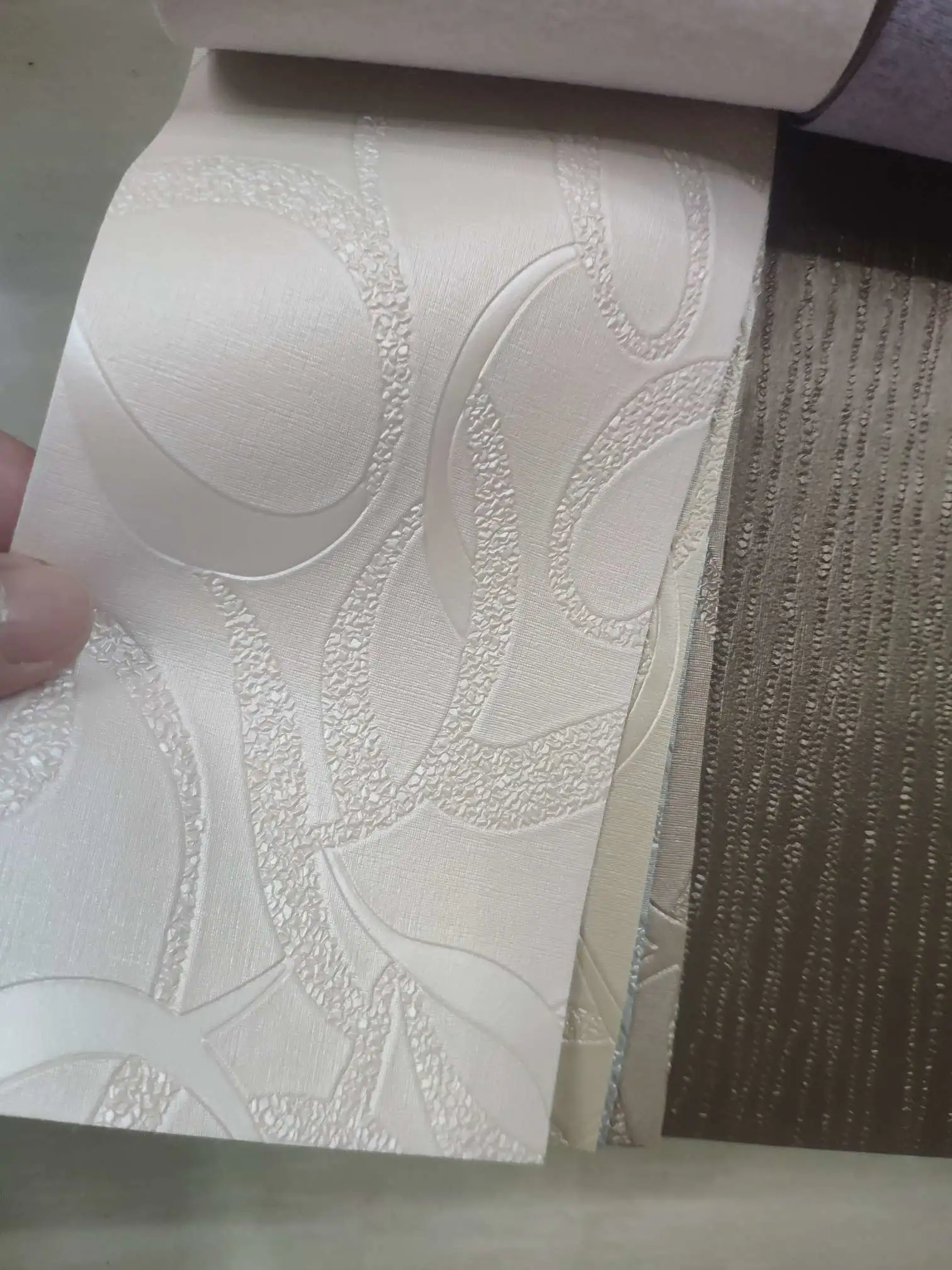 Artificial leather soft and hard wrapped sliding door leather wall decorative leather fabric in stock, ribbon pattern No. 2 detail image 1
