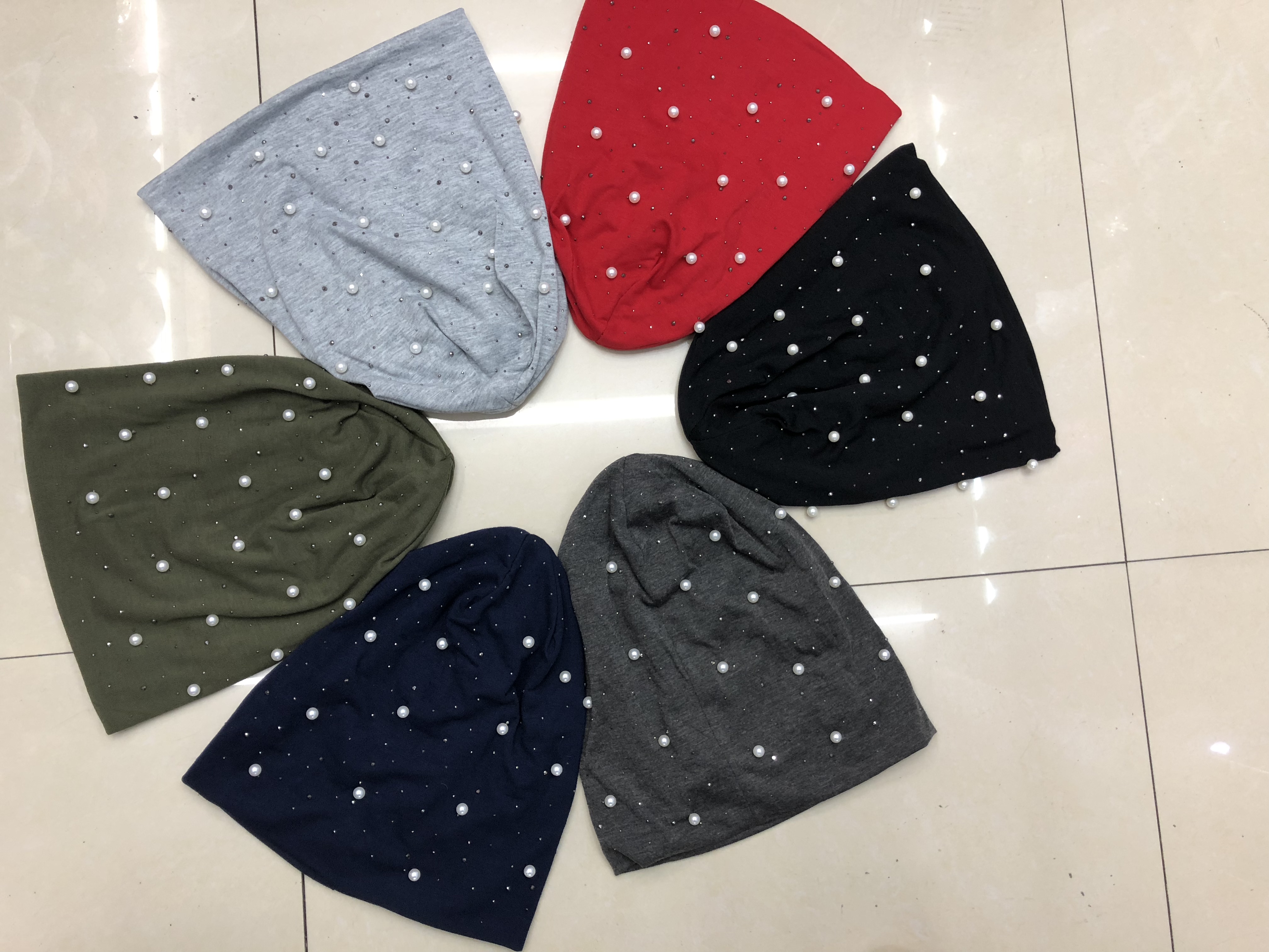 Dui Dui Hat, Baita Knitted Hat, Spring and Autumn Fashion, diamond and pearl custom-made, street Dance hat, head cap detail image 7