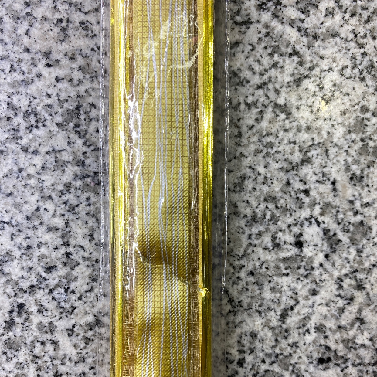 30月雪纱树皮纹贴金边拉花  金色