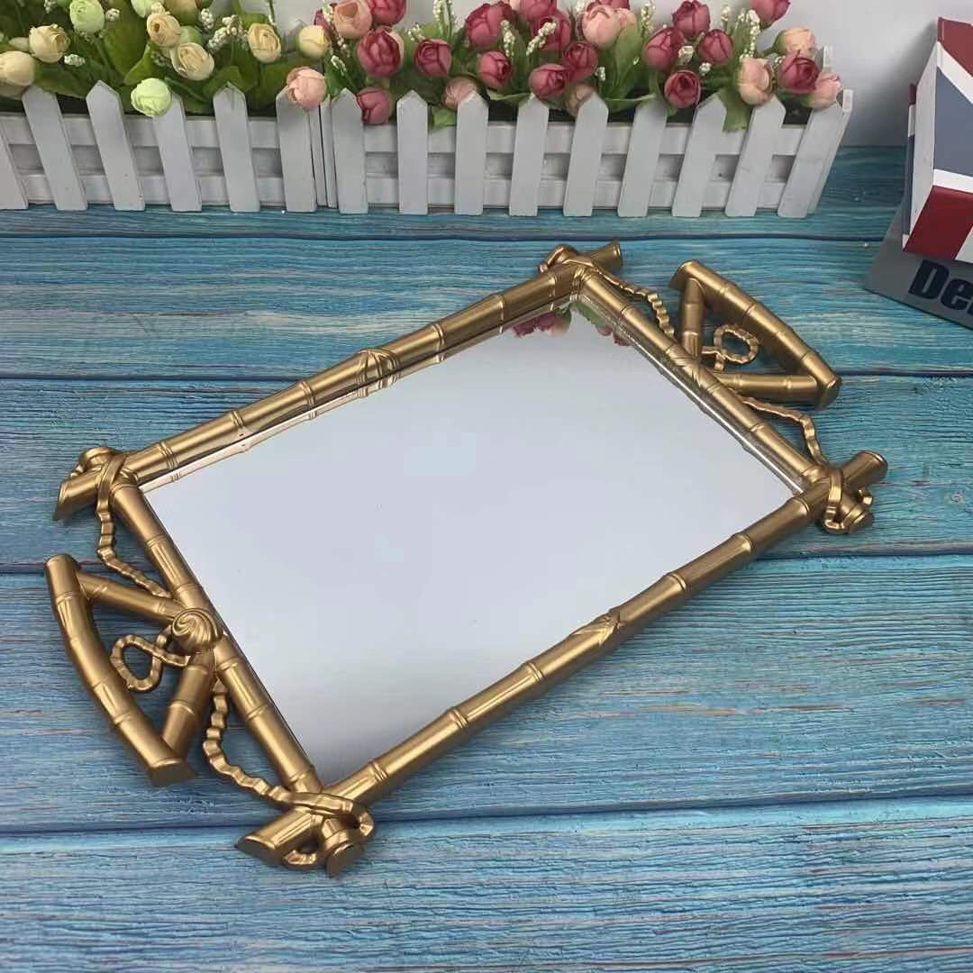 Factory direct sales military academy craft golden bamboo tray mirror 01