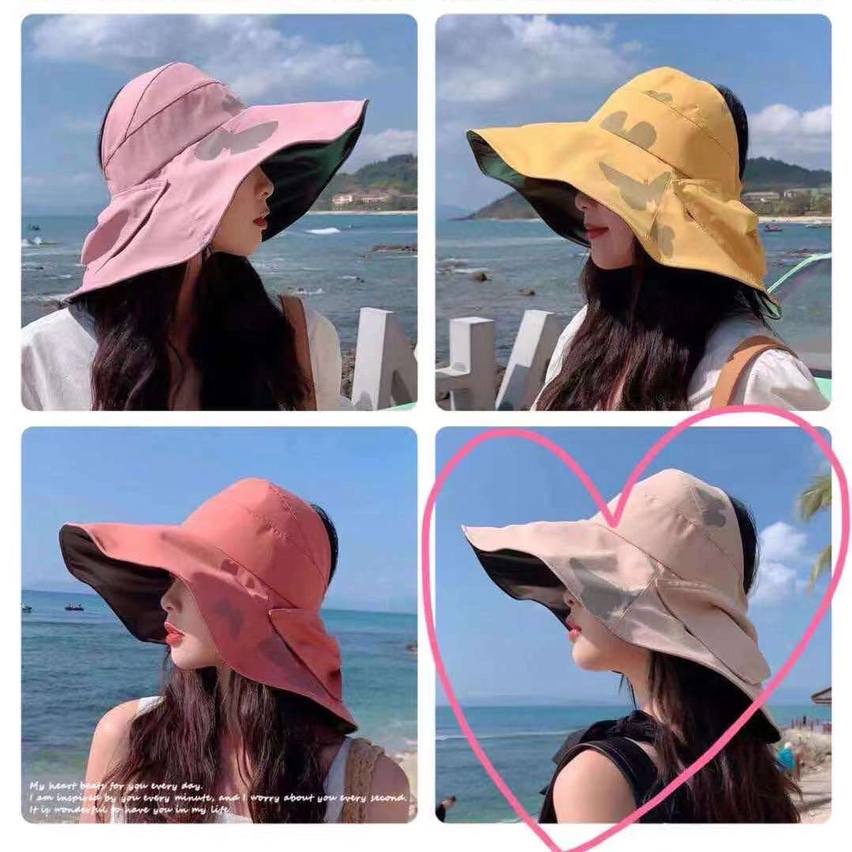 Butterfly Cloth Hat With Empty Top Rim