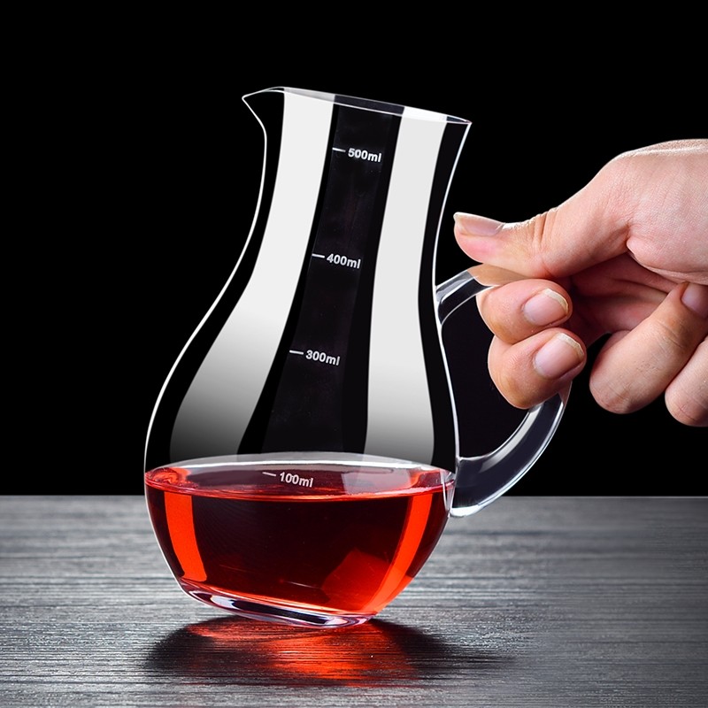 Decanter, crystal glass with handle, unleaded red wine divider, wine jug detail image 1
