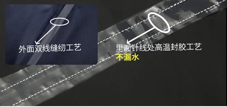 工地劳保牛津布雨衣批发带袖子连体电瓶车加厚雨衣全身防暴雨雨披 详情图4