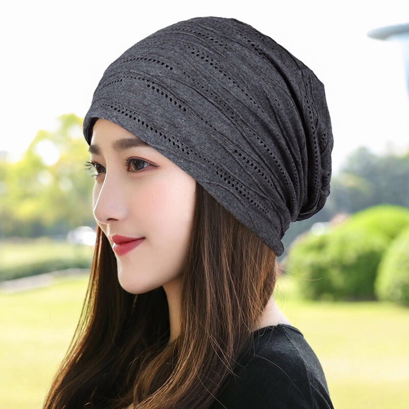 "Hat Girl Spring and Autumn Korean Lace Flower headscarf Hat, fashionable, casual and versatile headscarf hat, bald hat, thin postpartum hat 013.