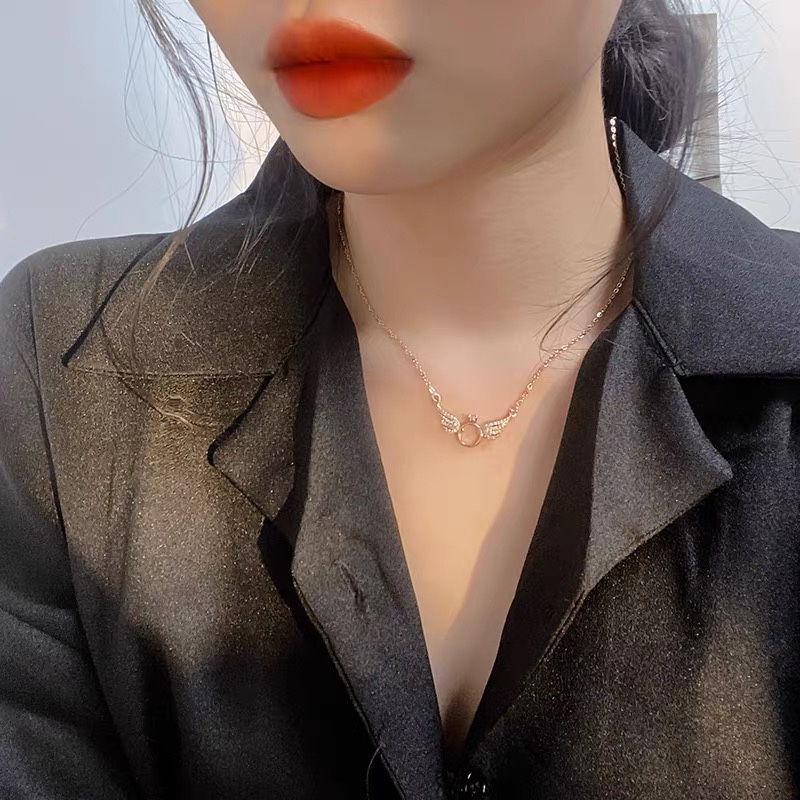 天使的翅膀项链女小众设计感锁骨链网红小众品牌气质饰品闺蜜配饰