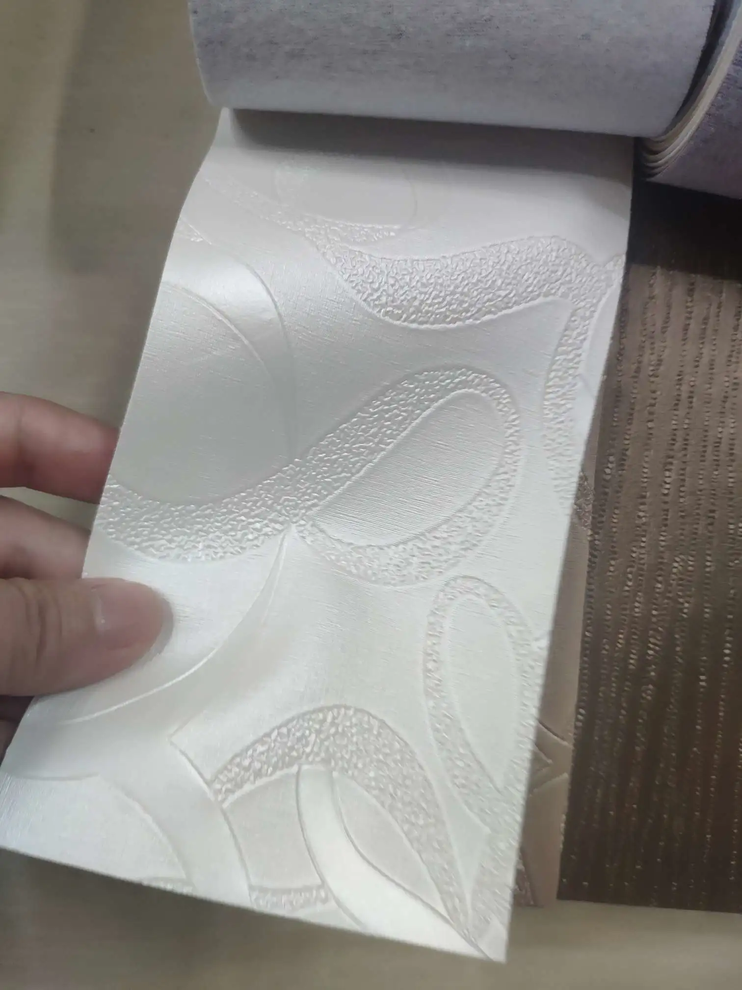 Artificial leather soft and hard wrapped sliding door leather wall decorative leather fabric in stock, ribbon pattern No. 2 detail image 2