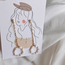 Boho retro fashion personality classic pearl long earrings