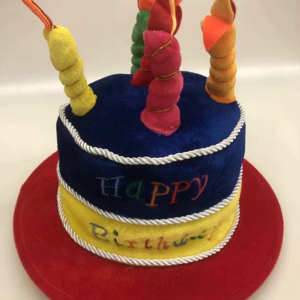 Birthday hat, birthday cake hat, striped pattern, 5 candles, festival party
