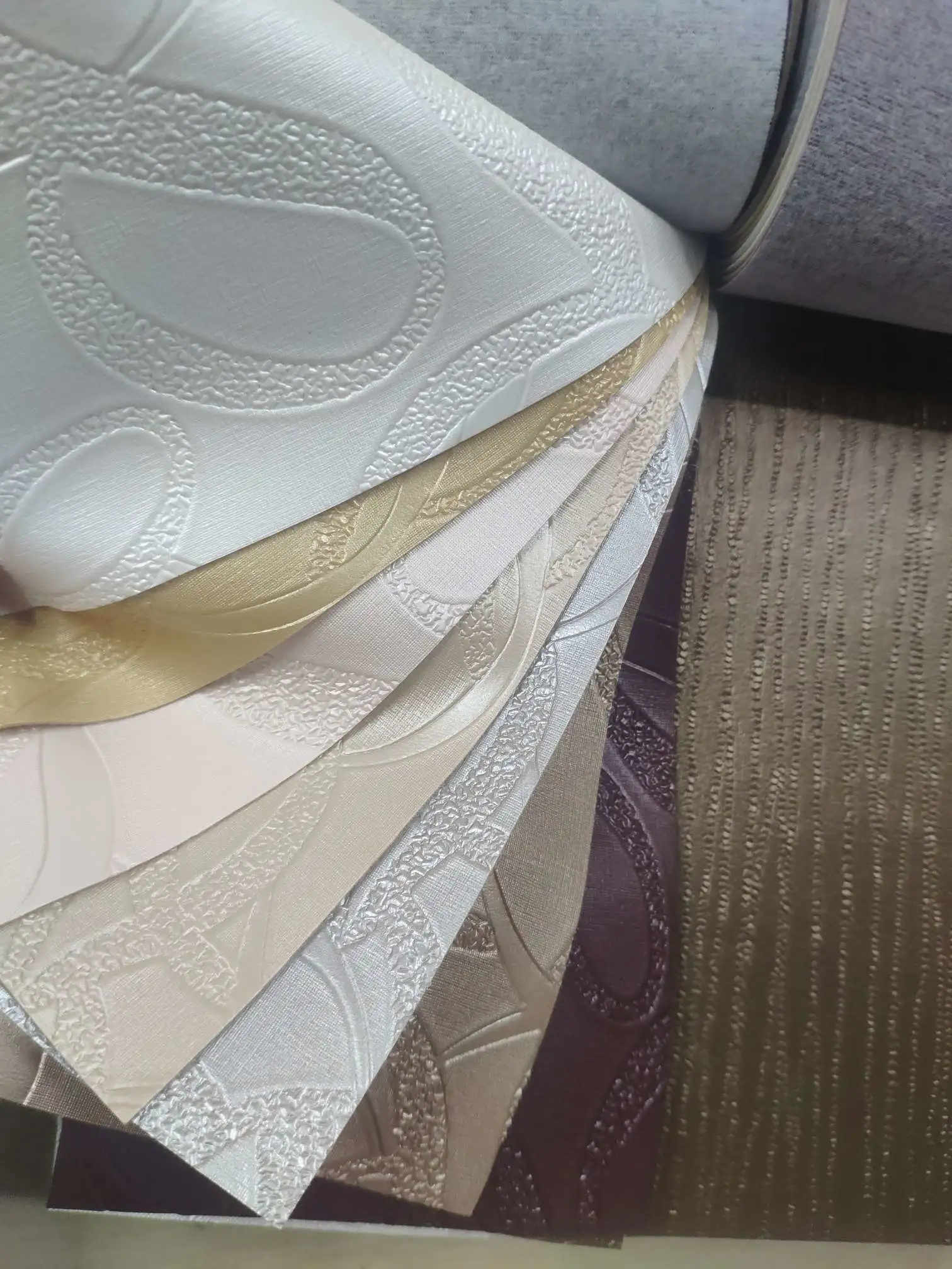 Artificial leather soft and hard wrapped sliding door leather wall decorative leather fabric in stock, ribbon pattern No. 2 detail image 4