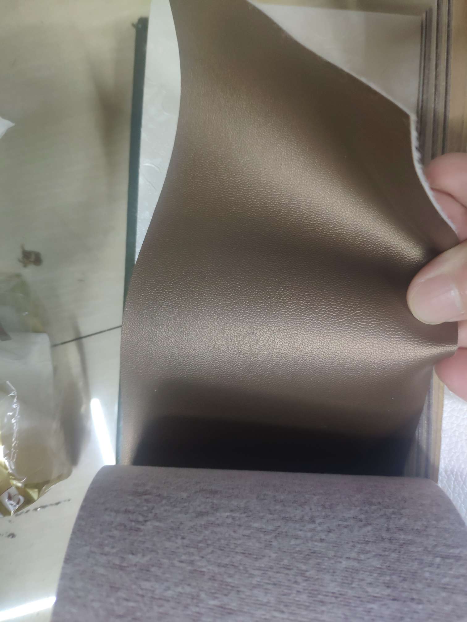 人造革软包硬包移门皮革墙面装饰革面料现货小羊纹1号产品图