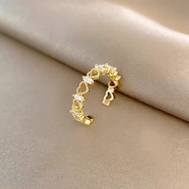 Love set zircon hipster light luxury exquisite luxury adjustable open ring