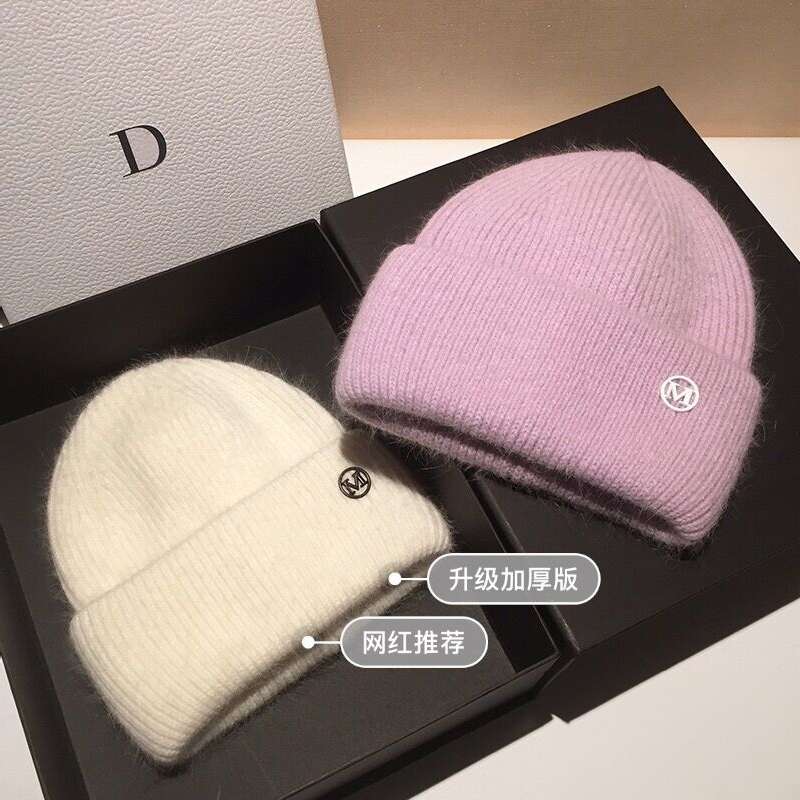 Rabbit Hair Hat Women's New 2021 Network Red Autumn And Winter All Knitted Knitted Hat Warm Head Ear Protection Cold Hat Tide Specification drawing