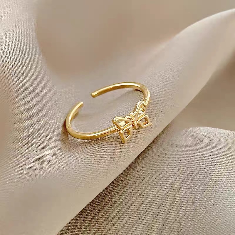 小巧小清新甜美少女心蝴蝶设计可调节开口戒指
产品图