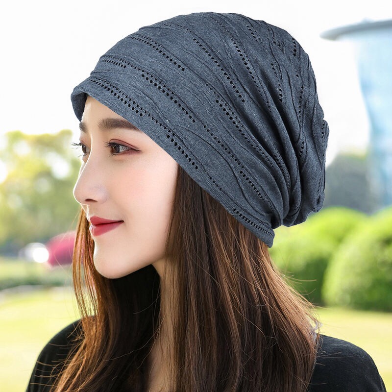 "Hat Girl Spring and Autumn Korean Lace Flower headscarf Hat, fashionable, casual and versatile headscarf hat, bald hat, thin postpartum hat 013. Item Picture