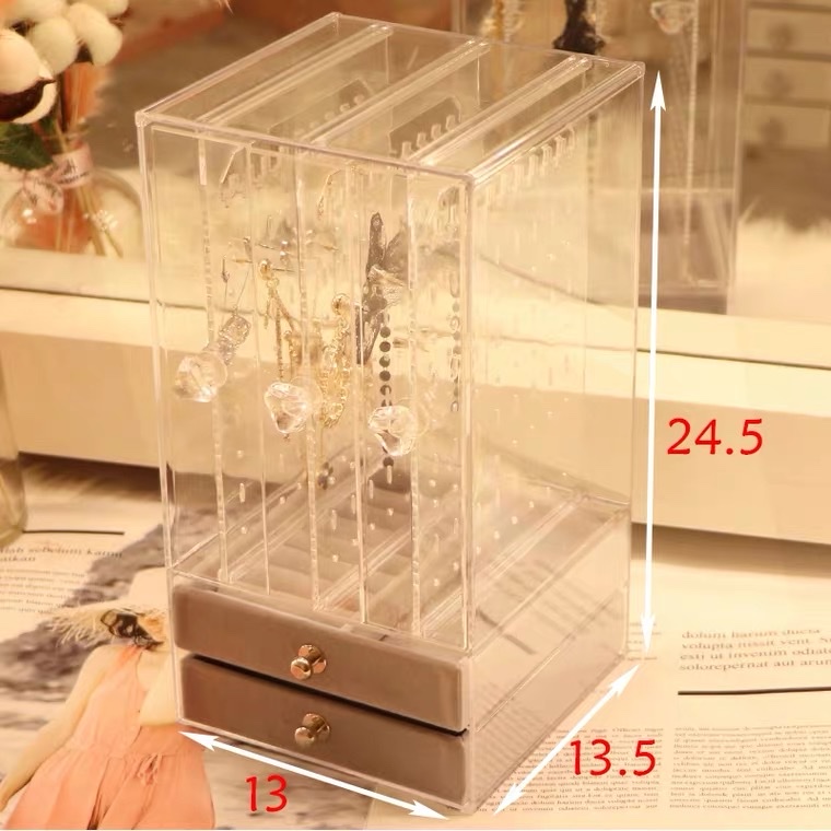 四层大容量手饰品首饰收纳盒透明亚克力耳环耳钉发手表手镯礼物盒6详情图7