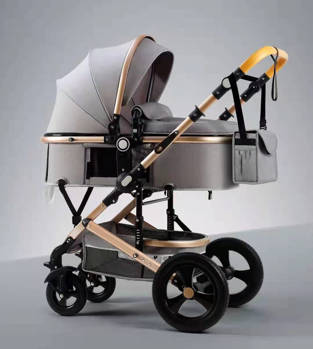 Baby stroller 530D linen grey detail image 1