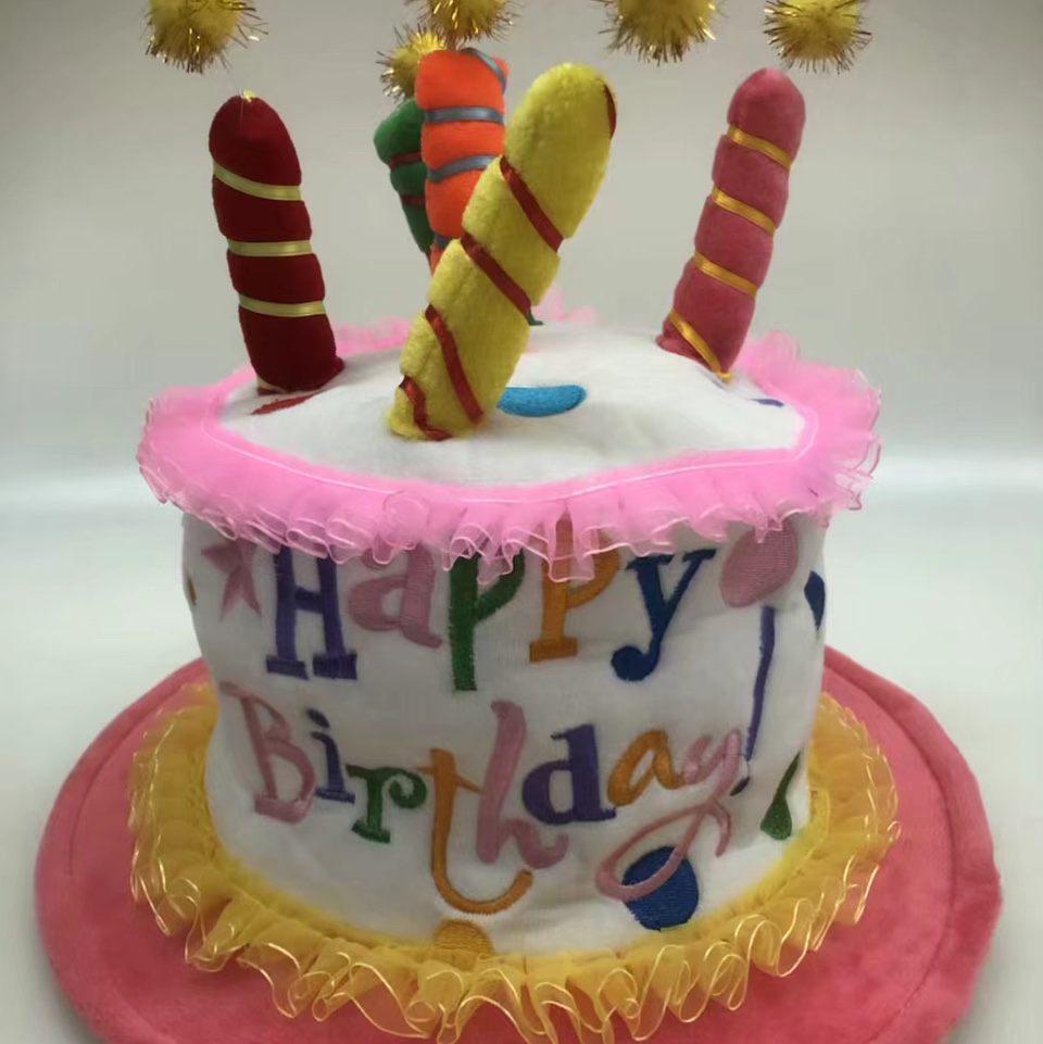 Birthday hat, adult birthday cake hat, steel wire personalized birthday hat, pink birthday hat, festival party
