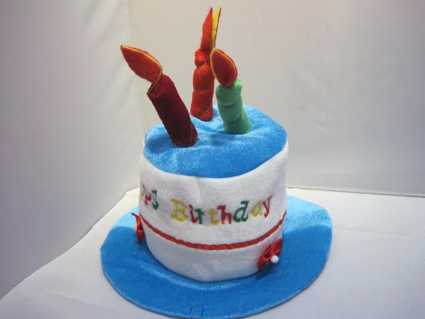 生日帽儿童生日蛋糕帽蓝色3根蜡烛节日派对产品图