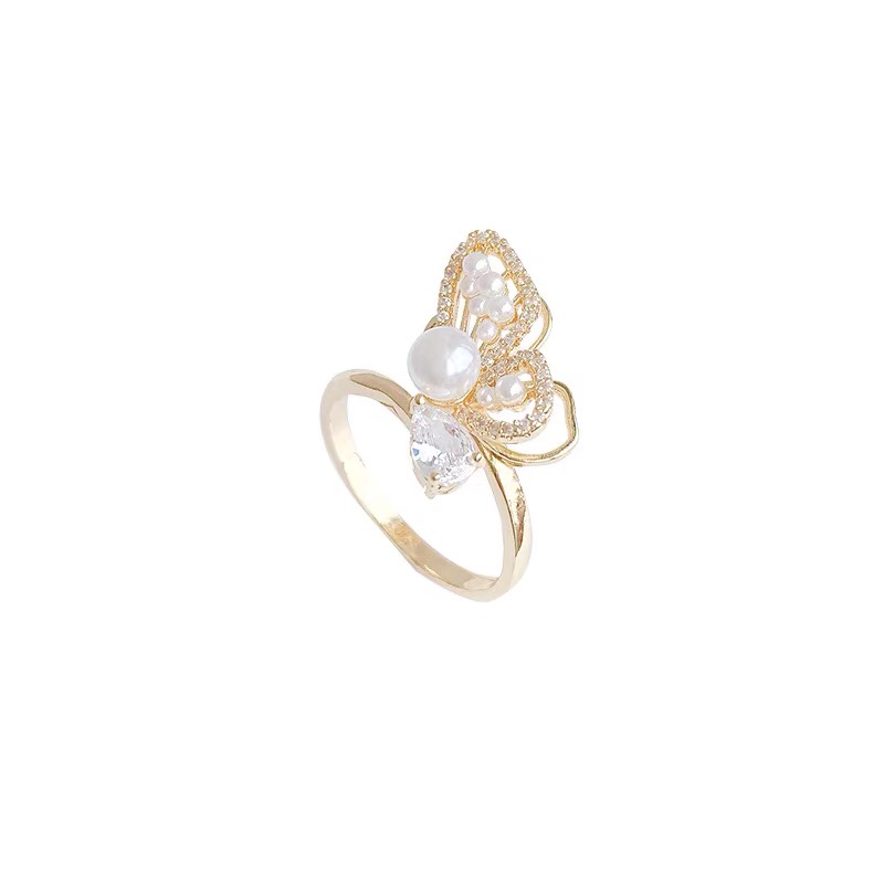Exquisite, fashionable, trendy, luxurious and high-end Korean new open-mouth ring
